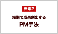 要素2 短期で成果創出するPM手法