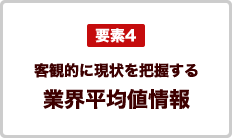 要素4 客観的に現状を把握する業界平均値情報